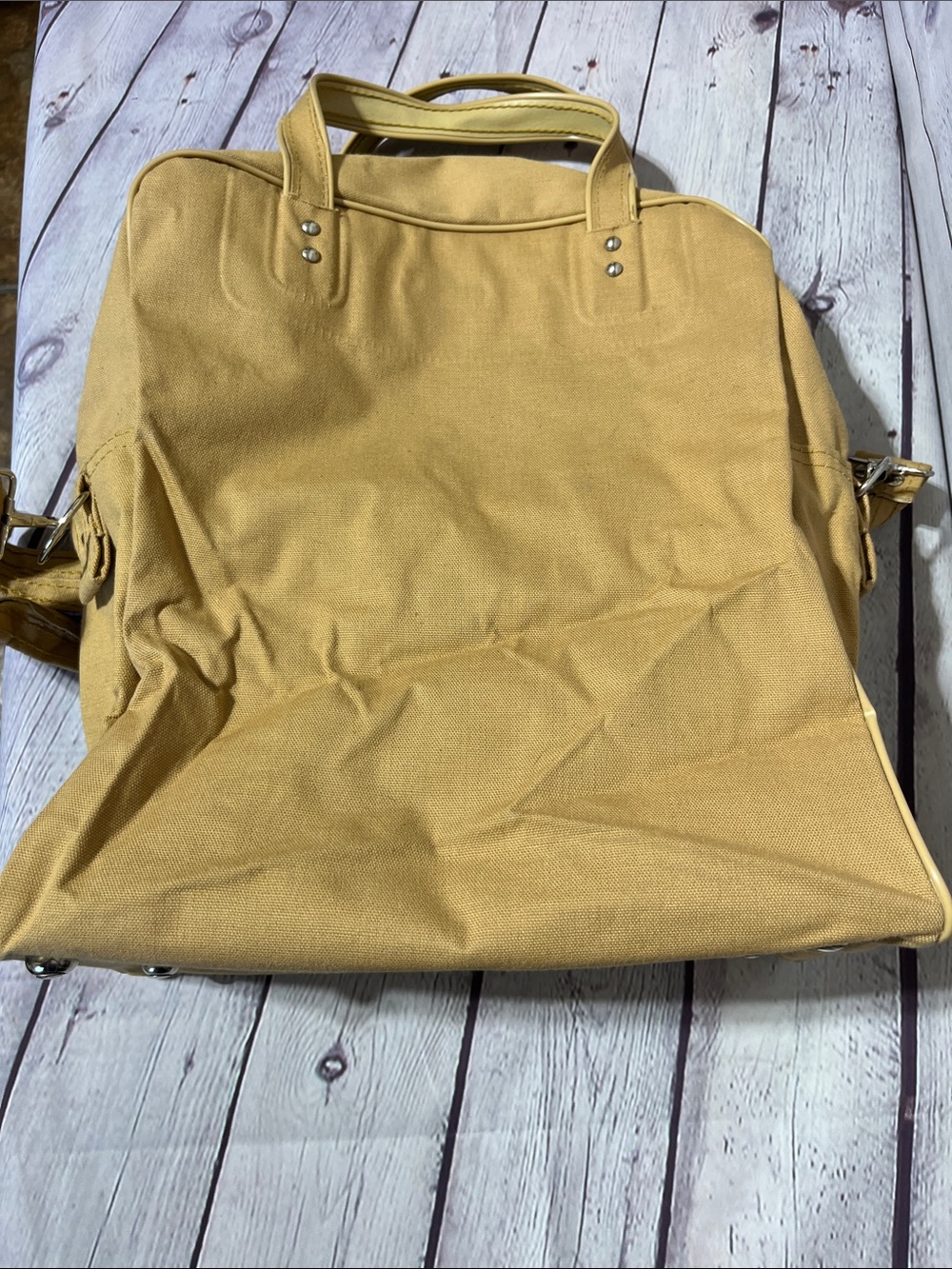 Tan Canvas Travel Tote Bag - Picture 2 of 9